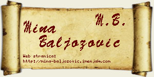 Mina Baljozović vizit kartica
